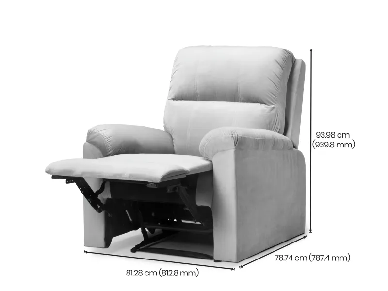Erica Fabric Recliner in Grey Color